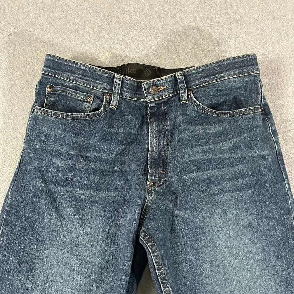 Wrangler Jeans Mens 33X30 Blue Flex Waist Straight Leg Denim Workwear